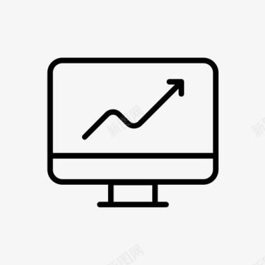 业务增长显示器计算机增长图标图标