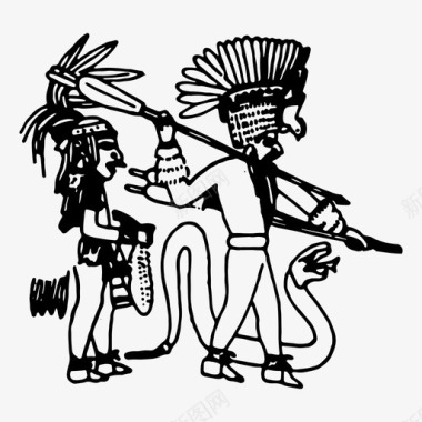 古代农耕玛雅古代阿兹特克图标图标