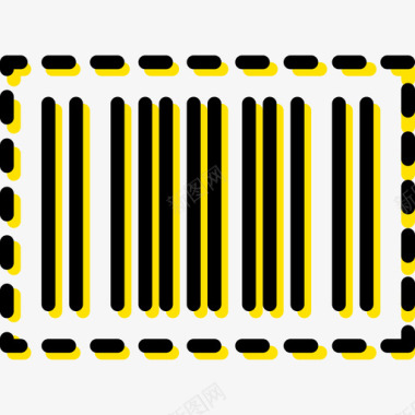 条形码购物42黄色图标图标