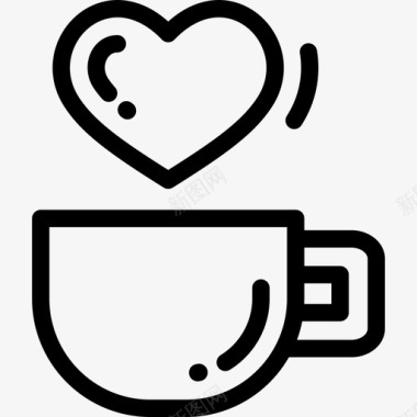 咖啡杯浪漫15直系图标图标