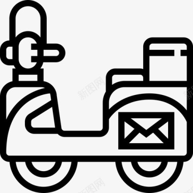 摩托车邮政直线图标图标