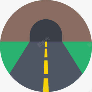 彩色道路道路旅行38平坦图标图标