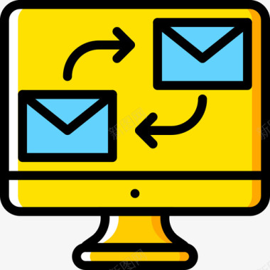 黄色滑雪板电子邮件对话6黄色图标图标