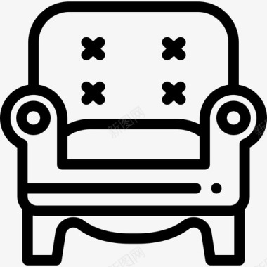 扶手椅复古装饰15线形图标图标