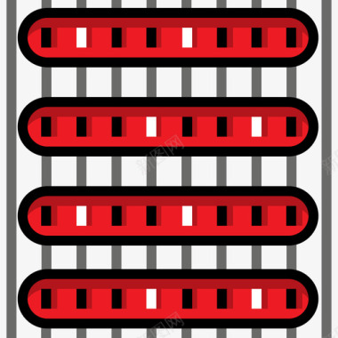 香肠野餐25原色图标图标
