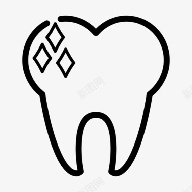 矢量医院牙齿标牙齿清洁牙齿健康图标图标