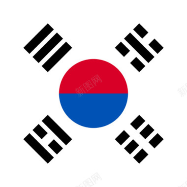 韩国韩国方形国家简单旗图标图标