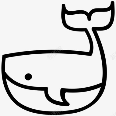 鲸鱼有趣手绘图标图标