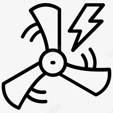 风能替代电力家用风车图标图标