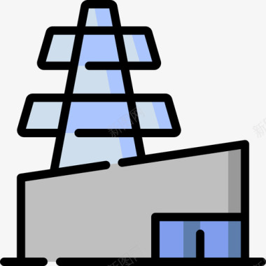 防御塔电源塔制造4线颜色图标图标