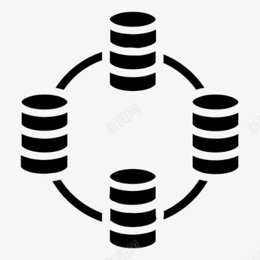 大数据中心数据服务器数据库连接数据中心图标图标