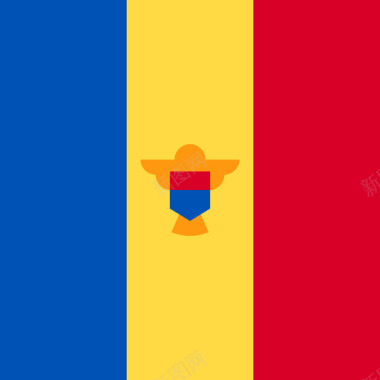 简单摩尔多瓦方形国家简单旗帜图标图标
