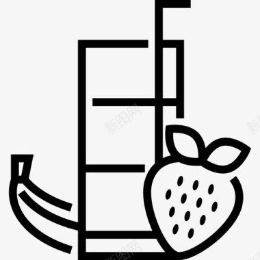 果汁夏季食品饮料5线性图标图标