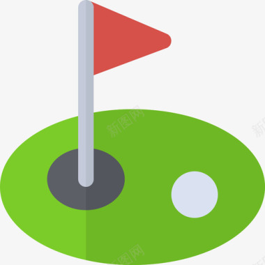 高尔夫高尔夫豪华平坦图标图标