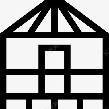 蒙古包房屋类型6线性图标图标
