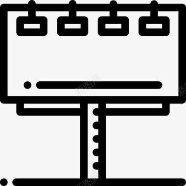 健身房广告广告牌城市元素8线性图标图标