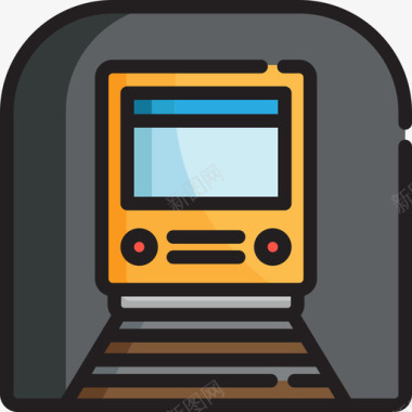 地铁和公交地下地铁站线颜色图标图标
