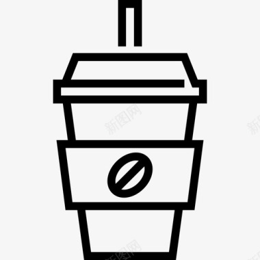 咖啡夏季食品饮料5线性图标图标