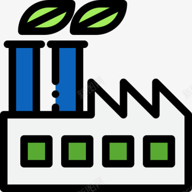 工厂工人矢量工厂生态44线性颜色图标图标