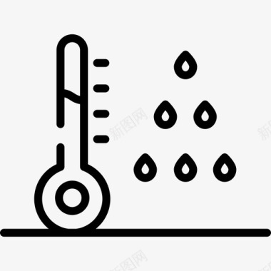 温度温度计天气75线性图标图标