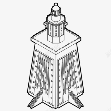 航海灯塔灯塔导航航海图标图标