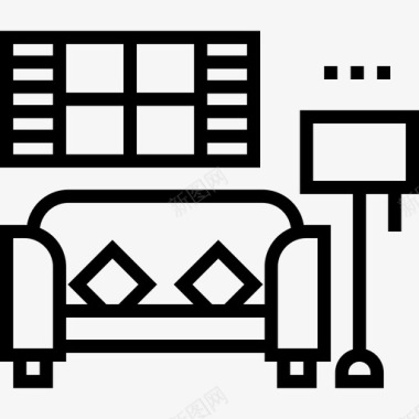 室内设计室内不动产14线性图标图标