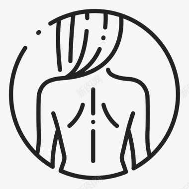 背部女性身体人体图标图标