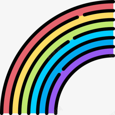 彩虹动物与自然2线性颜色图标图标