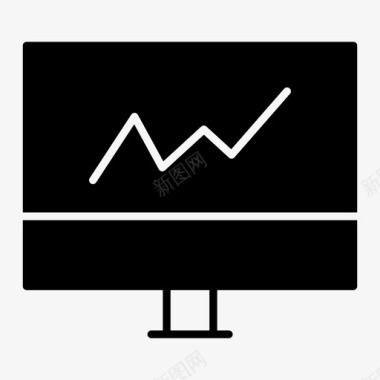 黑色信息图表图表监视器分析数字图标图标