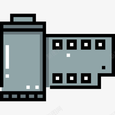 摄影胶片艺术工作室8线色图标图标