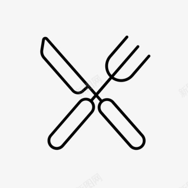 叉子和刀烧烤餐点图标图标