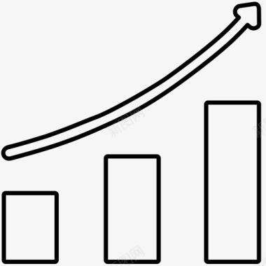 上升折线图增长图发展增长图标图标