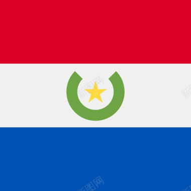 圆环形素材巴拉圭方形国家简单旗帜图标图标