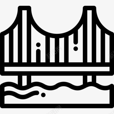 桥梁桥梁城市元素14线形图标图标