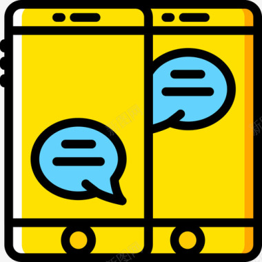 对话智能手机对话6黄色图标图标