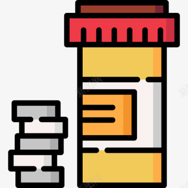 医用药箱药丸医用52线性颜色图标图标