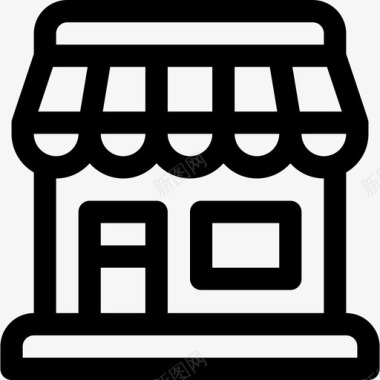 商店时尚电子商务6线性图标图标