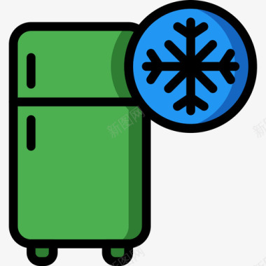 冰箱家用自动化2线性颜色图标图标