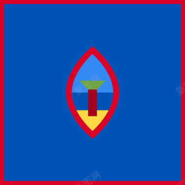 乡村关岛方形乡村简单旗帜图标图标