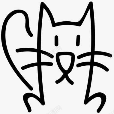 猫有趣手绘图标图标