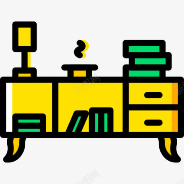 时尚品牌橱柜橱柜5户黄色图标图标