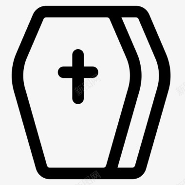 十字架棺材十字架葬礼图标图标