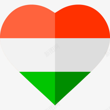心脏印度独立日平淡图标图标