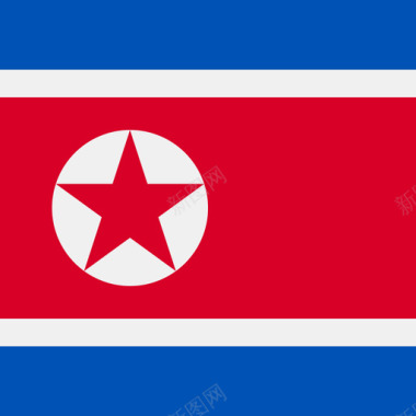 简单小鸟朝鲜方形国家简单的旗帜图标图标