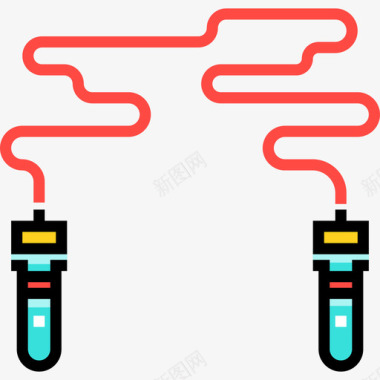 跳绳健康生活8线条颜色图标图标