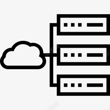 云计算背景云计算云数据技术线性图标图标