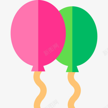 气球气球生日15扁平图标图标