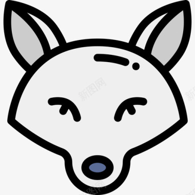 狐狸冬季自然2线性颜色图标图标