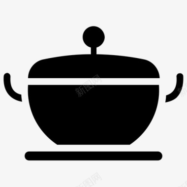 平底锅砂锅烹饪锅炊具图标图标