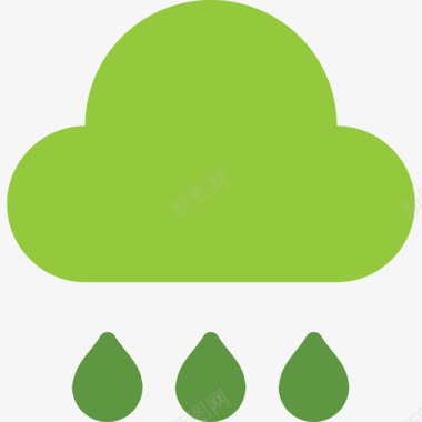 雨绿色能源2平坦图标图标